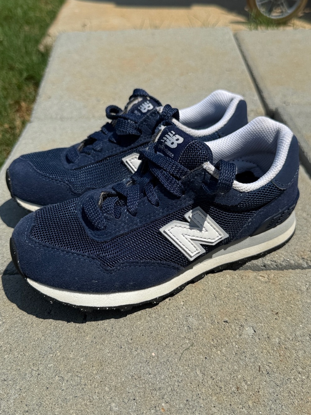New Balance Kids 515 Navy and White Lace-Up Sneakers 12.5